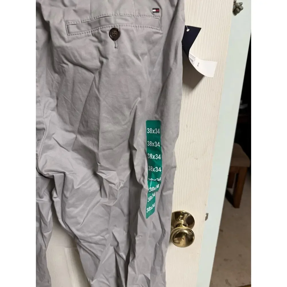 Tommy Hilfiger Mens Pants Size 38x34 Gray Tailored Fit Mid-Rise Pockets